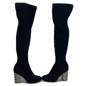 Carlos by Carlos Santana Womens Quantum Thigh High Tall Boots Mirror Heel Sz 7
